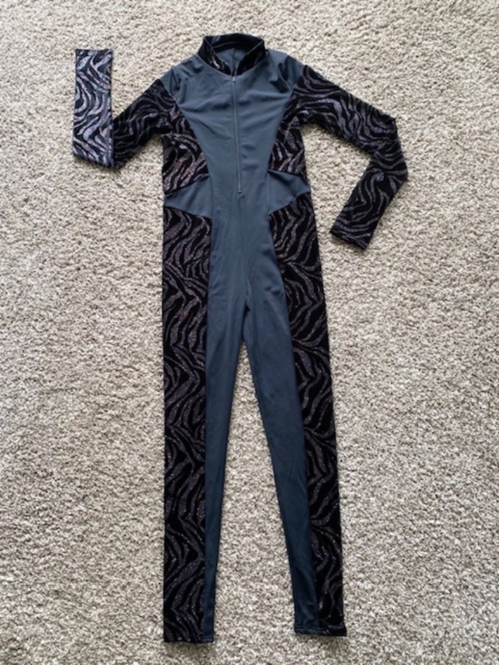 Weissman Youth Dance Costume Unitard Leotard Black Sz LC
